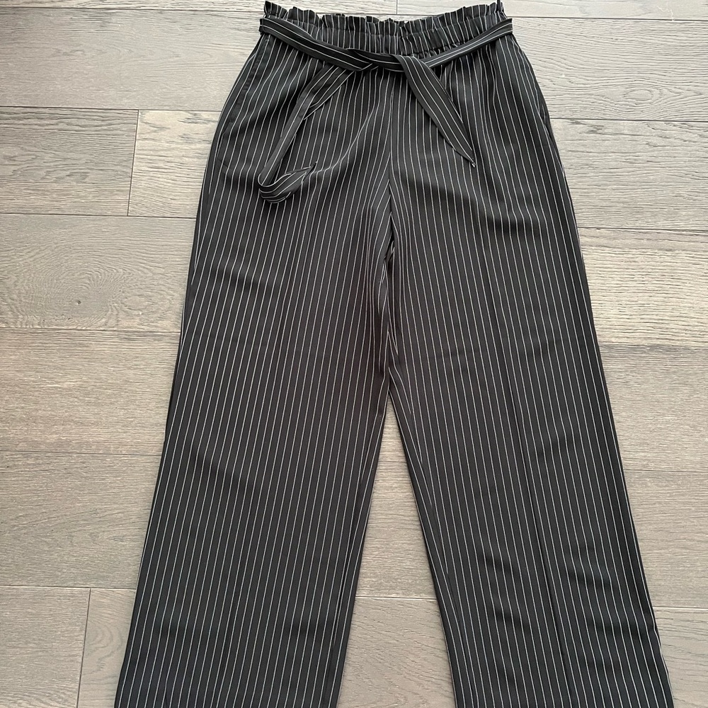 Womens Nine.eight Flare striped Black pants sz 10